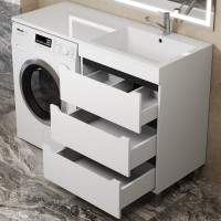 Тумба над стиральной машиной uperwood Tanos 60 см, напольная, белый/графит 291020259