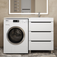 Тумба над стиральной машиной uperwood Tanos 60 см, напольная, белый/графит 291020259
