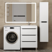 Тумба над стиральной машиной uperwood Tanos 60 см, напольная, белый/графит 291020259