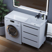 Тумба над стиральной машиной uperwood Tanos 60 см, напольная, белый/графит 291020259