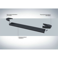 Пороги на авто Rival black chery tiggo 4 I пок. рест./4 Pro, 173 см, 2 шт., AL F173ALB.0905.2