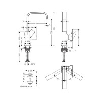 Смеситель для раковины Hansgrohe Metropol 230 однорычажный, с рычаговой рукояткой, со сливным клапаном Push-Open, матовый белый 32511700 00063143