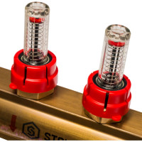 Распределительный коллектор из латуни с расходомерами 10 вых. STOUT SMB 0473 000010