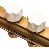 Распределительный коллектор из латуни с расходомерами 10 вых. STOUT SMB 0473 000010