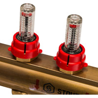 Распределительный коллектор из латуни с расходомерами 9 вых. STOUT SMB 0473 000009