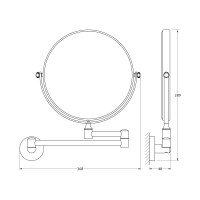 Косметическое двустороннее зеркало Artwelle x2 хром HAR 056