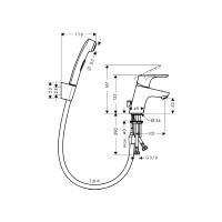 Смеситель для раковины с гигиеническим душем HANSGROHE 31926000 Focus Е2 00000008315