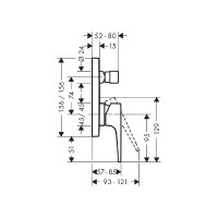 Смеситель для ванны, внешняя часть HANSGROHE 32545000 Metropol 00000053928