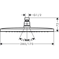 Верхний душ HANSGROHE 26257000 Croma E 280 1 jet 00000069129