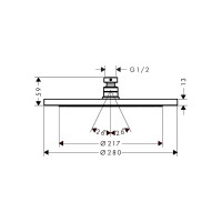 Верхний душ HANSGROHE 26220000 Croma 280 Air 1jet 00000054468