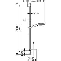 Душевой гарнитур HANSGROHE 26621400 Raindance Select E 120 3 jet 90 см 00000029685
