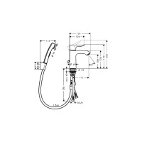 Смеситель для раковины с гигиеническим душем HANSGROHE 31285000 Metris 00000024372
