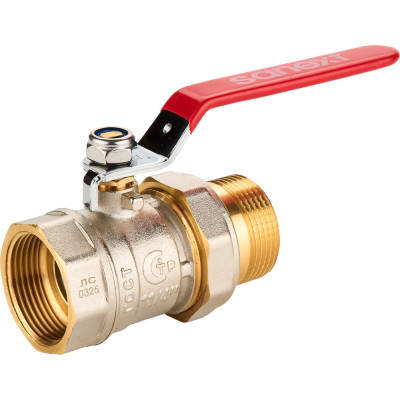 Шаровый кран SANEXT ГОСТ, PN40, Ду 32, НР-ВР 1 1/4" со сгоном (Американка) рычаг 8774