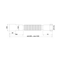 Гибкая труба АНИ Пласт 1 1/2"*40/50 удлиненная (541-1371мм) K116