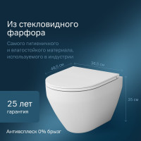 Подвесной унитаз AM.PM FlashClean Spirit V2.0 с сиденьем микролифт C701700SC