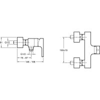 Смеситель для душа JACOB DELAFON STRAYT E45371-CP 00000038768