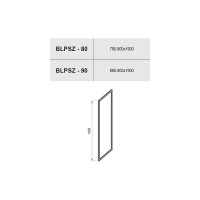 Неподвижная стенка Ravak BLPSZ-90 для комплектации с BLDZ2, блестящий профиль, прозрачное стекло X93H70C00Z1