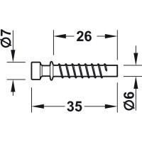 Болт Hafele Tofix 6x35 мм, без покрытия 261.95.010