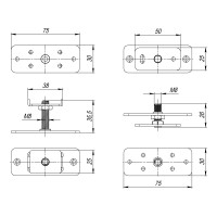 Комплект монтажных пластин ARMADILLO SLD.Comfort-PRO/telescope.static door plates 43201