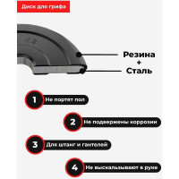 Комплект дисков BARFITS mb barbell mb-atlet 26 мм, 1.25 кг, 6 шт. 1181160680