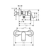 Смеситель для душа Hansgrohe Rebris e 72650000 00000122420
