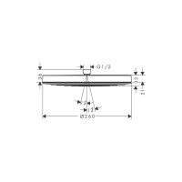 Верхний душ Hansgrohe Pulsify 260 1jet 24140000 00000094569