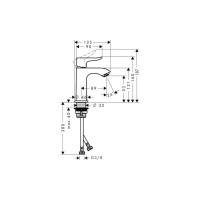 Смеситель для раковины Hansgrohe Metris 100, без донного клапана 31186000 00000040953