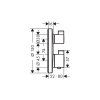 Внешняя часть термостатического смесителя для душа Hansgrohe Ecostat Ecostat s 15758670 00000082207