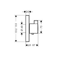 Внешняя часть термостатического смесителя для душа Hansgrohe Select highflow 15760140 00000094204