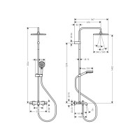 Термостатическая душевая система Hansgrohe Vernis shape showerpipe 240, матовый черный 26900670 00000125475