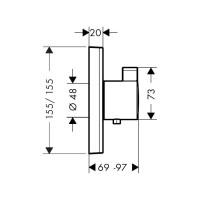 Внешняя часть термостатического смесителя для душа Hansgrohe Select highflow 15760700 00000094206