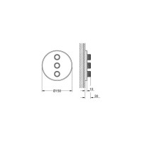 Комплект верхней монтажной части для вентиля Grohe Grohtherm SmartControl на три выхода, круглая розетка, холодный рассвет глянец 29122GL0