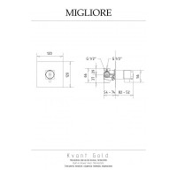 Смеситель Migliore KVANT GOLD скрытого монтажа, термостат, золото 25404