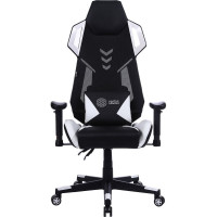 Игровое кресло CACTUS CS-CHR-090BLW черный/белый экокожа/сетка крестов. нейлон 1660827