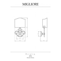 Настенный светильник Migliore MIRELLA H37хL21хP13 cm, ткань/хром 17257