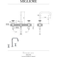 Смеситель для раковины Migliore REVERSA на 3 отв., без слива, хром 28194