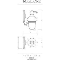 Дозатор жидкого мыла Migliore MONTECARLO настенный, керамика/бронза 31500