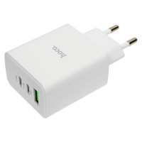 Сзу Hoco c126a pure 1xusb, 2xusb-c, 3а, pd40w, qc3.0, gan (белый) 0L-00058909