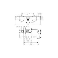 Термостат для ванны Hansgrohe Ecostat Comfort, ВМ, 1/2 13114340