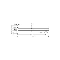 Держатель верхнего душа Hansgrohe Square 38,9 см, черный 27694670