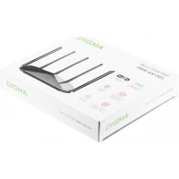 Беспроводной роутер DIGMA DWR-AX1501 AX1500 10/100/1000BASE-TX черный (упак.:1шт) 1870638