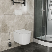 Подвесной безободковый унитаз Bauedge Bau Hotel PRO, быстросъемное сиденье микролифт NM0003-PRO