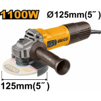Угловая шлифовальная машина INGCO INDUSTRIAL 1100 Вт, 125 мм AG110028