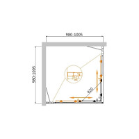 Душевой уголок Cezares MOLVENO-A-22-80+20-C-Cr-IV
