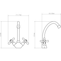 Смеситель для кухни вентильный ECONOCE тип I, серия 340 EC0346