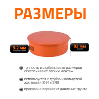 Заглушка наружной канализации Ostendorf ПВХ, 315 мм 225620