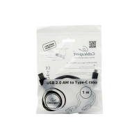 Кабель Cablexpert USB, USB2.0 AM/ USB Type-C, 1м, пакет CCP-USB2-AMCM-1M