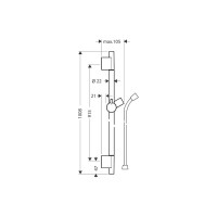 Штанга для душа HANSGROHE 28631670 HG Unica S Puro 90 см 00000071610
