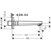 Излив Hansgrohe Metropol 167 мм 32542000 00045990