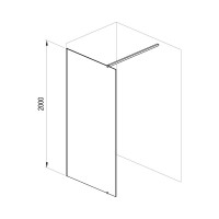 Душевое ограждение Ravak Walk In-Wall-900х2000 черный профиль, прозрачное стекло GW9W70300Z1